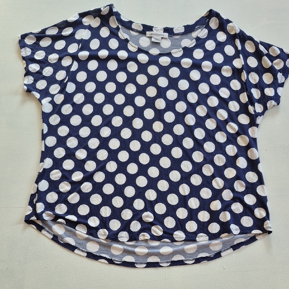 Liz Claiborne Navy With Large White Polka Dots. XL - Picture 1 of 5